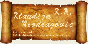Klaudija Miodragović vizit kartica